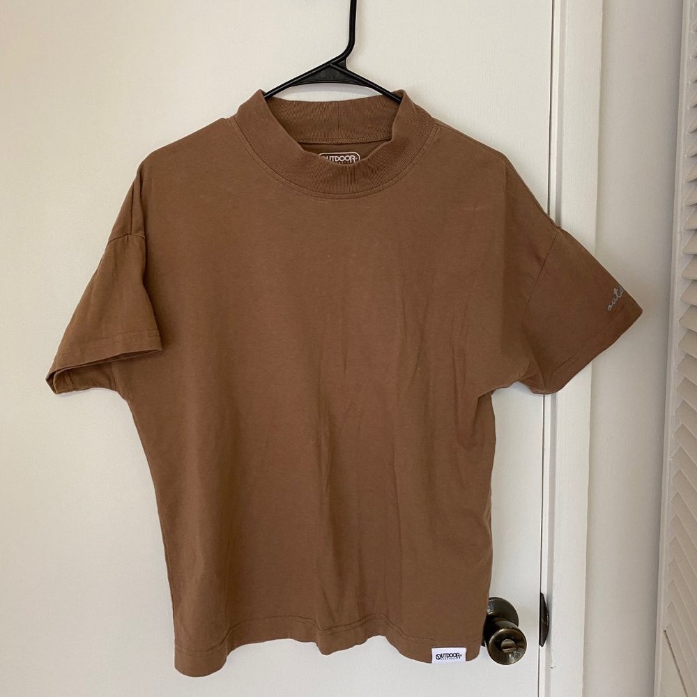 Brown Mock Turtleneck Shirt